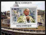 Mozambique 2009 Pope John Paul II #5 individual imperf deluxe sheetlet unmounted mint. Note this item is privately produced and is offered purely on its thematic appeal