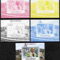 Mozambique 2009 Pope John Paul II #5 individual deluxe sheet - the set of 5 imperf progressive proofs comprising the 4 individual colours plus all 4-colour composite, unmounted mint