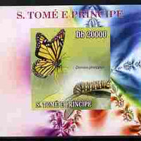 St Thomas & Prince Islands 2009 Butterflies & Catterpillars #4 individual imperf deluxe sheetlet unmounted mint. Note this item is privately produced and is offered purely on its thematic appeal
