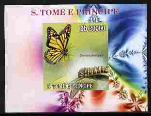 St Thomas & Prince Islands 2009 Butterflies & Catterpillars #4 individual imperf deluxe sheetlet unmounted mint. Note this item is privately produced and is offered purely on its thematic appeal
