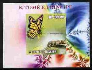 St Thomas & Prince Islands 2009 Butterflies & Catterpillars #4 individual imperf deluxe sheetlet unmounted mint. Note this item is privately produced and is offered purely on its thematic appeal