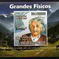 St Thomas & Prince Islands 2009 Albert Einstein #2 individual imperf deluxe sheetlet unmounted mint. Note this item is privately produced and is offered purely on its thematic appeal
