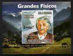 St Thomas & Prince Islands 2009 Albert Einstein #2 individual imperf deluxe sheetlet unmounted mint. Note this item is privately produced and is offered purely on its thematic appeal