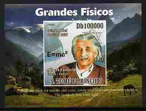 St Thomas & Prince Islands 2009 Albert Einstein #2 individual imperf deluxe sheetlet unmounted mint. Note this item is privately produced and is offered purely on its thematic appeal