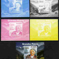 St Thomas & Prince Islands 2009 Albert Einstein #2 individual deluxe sheet - the set of 5 imperf progressive proofs comprising the 4 individual colours plus all 4-colour composite, unmounted mint