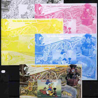 Mali 2010 The 55th Anniversary of Disneyland - Walt Disney's Railroad Story #03 s/sheet - the set of 5 imperf progressive proofs comprising the 4 individual colours plus all 4-colour composite, unmounted mint