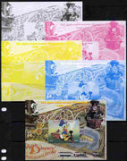 Mali 2010 The 55th Anniversary of Disneyland - Walt Disney's Railroad Story #03 s/sheet - the set of 5 imperf progressive proofs comprising the 4 individual colours plus all 4-colour composite, unmounted mint