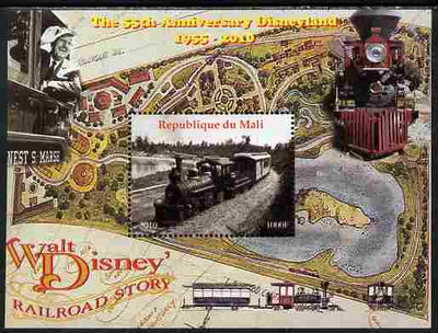 Mali 2010 The 55th Anniversary of Disneyland - Walt Disney's Railroad Story #04 perf s/sheet unmounted mint. Note this item is privately produced and is offered purely on its thematic appeal