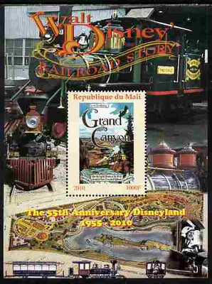 Mali 2010 The 55th Anniversary of Disneyland - Walt Disney's Railroad Story #05 perf s/sheet unmounted mint. Note this item is privately produced and is offered purely on its thematic appeal