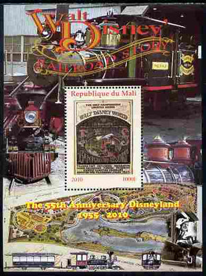 Mali 2010 The 55th Anniversary of Disneyland - Walt Disney's Railroad Story #06 perf s/sheet unmounted mint. Note this item is privately produced and is offered purely on its thematic appeal