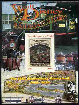 Mali 2010 The 55th Anniversary of Disneyland - Walt Disney's Railroad Story #06 imperf s/sheet unmounted mint. Note this item is privately produced and is offered purely on its thematic appeal