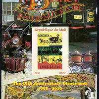 Mali 2010 The 55th Anniversary of Disneyland - Walt Disney's Railroad Story #08 imperf s/sheet unmounted mint. Note this item is privately produced and is offered purely on its thematic appeal