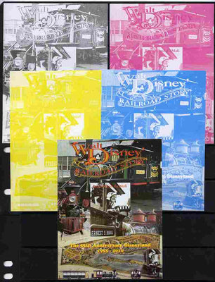 Mali 2010 The 55th Anniversary of Disneyland - Walt Disney's Railroad Story #09 s/sheet - the set of 5 imperf progressive proofs comprising the 4 individual colours plus all 4-colour composite, unmounted mint
