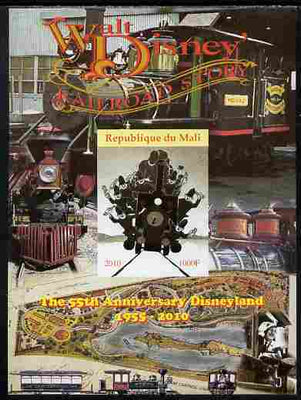Mali 2010 The 55th Anniversary of Disneyland - Walt Disney's Railroad Story #10 imperf s/sheet unmounted mint. Note this item is privately produced and is offered purely on its thematic appeal