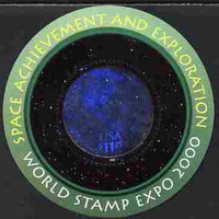 United States 2000 World Expo 2000 Stamp Exhibition imperf m/sheet (Circular hologram) unmounted mint SG MS 3832e