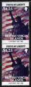 British Virgin Islands 1986 Statue of Liberty Centenary $1.25 similar to m/sheet but from the unique multi-country sheet intended for a special first day cover but never issued, unmounted mint in a vertical pair to authenticate its source