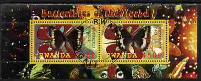 Rwanda 2010 Butterflies #1 perf sheetlet containing 2 values fine cto used