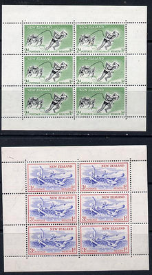 New Zealand 1957 Health - Life-savers & Children set of 2 m/sheets with upright wmk unmounted mint,MS 762c