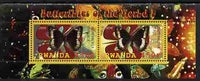 Rwanda 2010 Butterflies #1 perf sheetlet containing 2 values unmounted mint