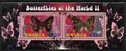 Rwanda 2010 Butterflies #2 perf sheetlet containing 2 values fine cto used