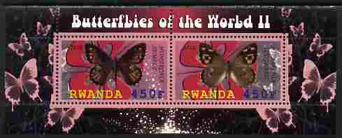 Rwanda 2010 Butterflies #2 perf sheetlet containing 2 values unmounted mint