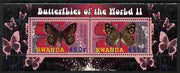 Rwanda 2010 Butterflies #2 perf sheetlet containing 2 values unmounted mint