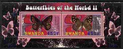 Rwanda 2010 Butterflies #2 perf sheetlet containing 2 values unmounted mint