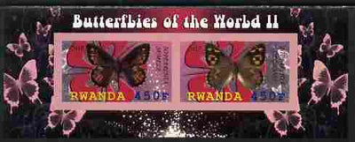 Rwanda 2010 Butterflies #2 imperf sheetlet containing 2 values unmounted mint