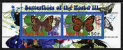 Rwanda 2010 Butterflies #3 perf sheetlet containing 2 values unmounted mint
