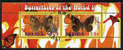 Rwanda 2010 Butterflies #4 perf sheetlet containing 2 values fine cto used