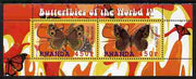 Rwanda 2010 Butterflies #4 perf sheetlet containing 2 values unmounted mint