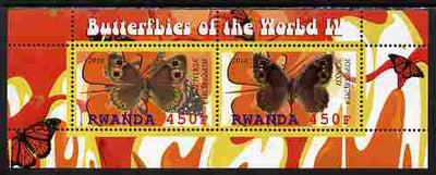 Rwanda 2010 Butterflies #4 perf sheetlet containing 2 values unmounted mint
