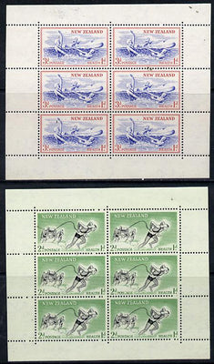 New Zealand 1957 Health - Life-savers & Children set of 2 m/sheets with sideways wmk unmounted mint SG MS 762b