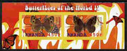Rwanda 2010 Butterflies #4 imperf sheetlet containing 2 values unmounted mint