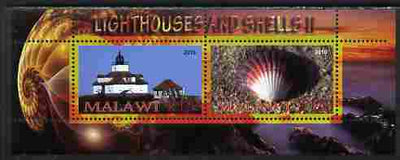 Malawi 2010 Seashells & Lighthouses #2 perf sheetlet containing 2 values unmounted mint