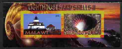 Malawi 2010 Seashells & Lighthouses #2 imperf sheetlet containing 2 values unmounted mint