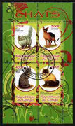 Congo 2010 Domestic Cats perf sheetlet containing 2 values fine cto used
