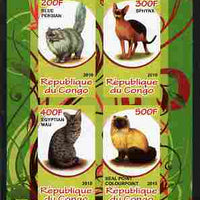 Congo 2010 Domestic Cats imperf sheetlet containing 2 values unmounted mint
