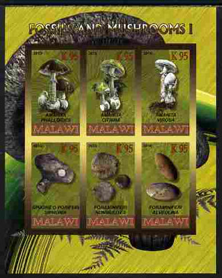 Rwanda 2010 Fossils & Mushrooms #1 imperf sheetlet containing 6 values unmounted mint