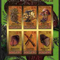 Rwanda 2010 Fossils & Mushrooms #3 imperf sheetlet containing 6 values unmounted mint