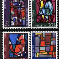 Switzerland 1971 Pro Patria - Modern Glass artwork perf set of 4 unmounted mint SG 813-16