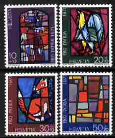 Switzerland 1971 Pro Patria - Modern Glass artwork perf set of 4 unmounted mint SG 813-16