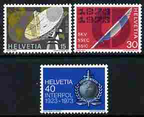 Switzerland 1973 Publicity Issue perf set of 3 unmounted mint SG 844-46