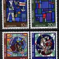 Switzerland 1970 Pro Patria - Modern Glass artwork perf set of 4 unmounted mint SG 793-6