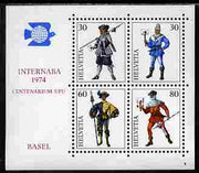 Switzerland 1974 Internaba Stamp Exhibition perf m/sheet unmounted mint SG MS 879
