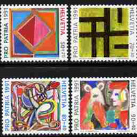 Switzerland 1991 Pro Patria - Modern Art perf set of 4 unmounted mint SG 1227-30