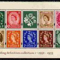 Great Britain 2002 Wilding Definitives perf m/sheet containing 1p, 2p, 5p, 33p, 37p, 47p, 50p, 1st class & 2nd class plus label unmounted mint SG MS 2326