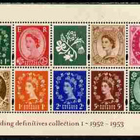 Great Britain 2002 Wilding Definitives perf m/sheet containing 1p, 2p, 5p, 33p, 37p, 47p, 50p, 1st class & 2nd class plus label unmounted mint SG MS 2326