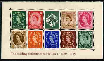 Great Britain 2002 Wilding Definitives perf m/sheet containing 1p, 2p, 5p, 33p, 37p, 47p, 50p, 1st class & 2nd class plus label unmounted mint SG MS 2326
