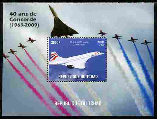 Chad 2010 40th Anniversary of Concorde perf s/sheet unmounted mint. Note this item is privately produced and is offered purely on its thematic appeal